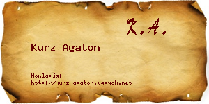 Kurz Agaton névjegykártya